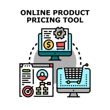 Online product pricing tool for e commerce business strategy Ilustração Stock