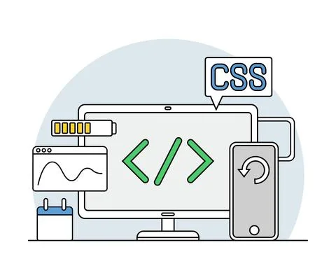 Online Profession with Learning Platform for Software Programmer Skill 스톡 일러스트