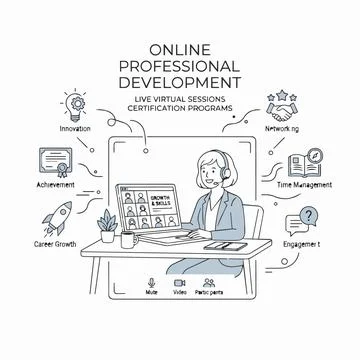 Online Professional Development Virtual Session Illustration Silhouette Stock-Illustration