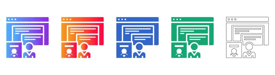 Online Profile and Messaging Interface Icons 스톡 일러스트