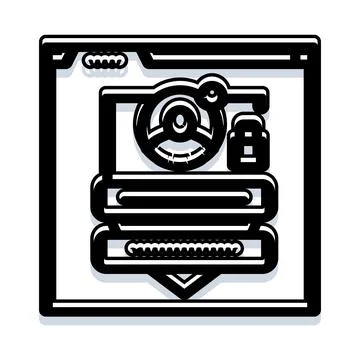 Online profile security concept with padlock icon Illustrazione stock