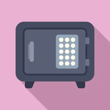 Online profit coin icon flat vector. Save door fixed Ilustración de archivo