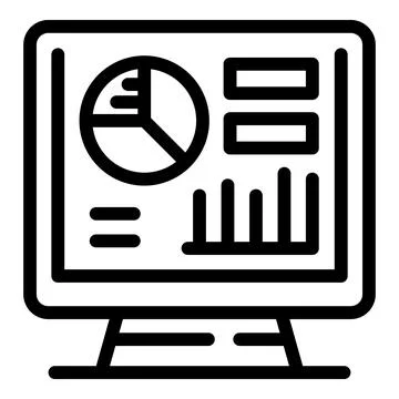 Online program icon outline vector. Business learn 스톡 일러스트