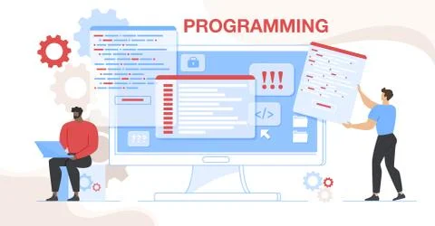 Online Project Css Html Coding and Programming Stock Illustration