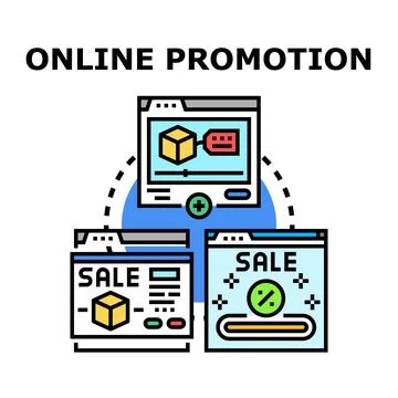 Online promotion concept vector illustration marketing strategy Stock Illustration