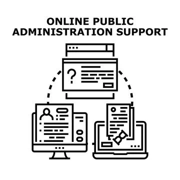 Online public administration support service vector illustration Stock Illustration