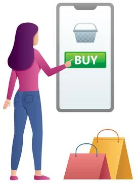 Online Purchase on White Stockillustratie