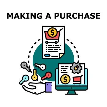 Online purchasing concept illustrating security and access Stock Illustration