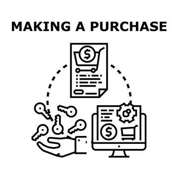 Online purchasing concept illustrating security and access Stock Illustration
