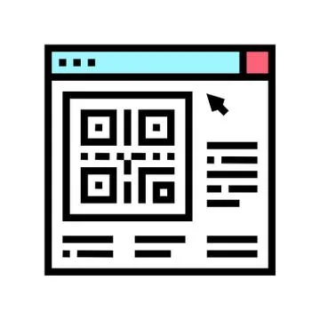 Online qr code color icon vector illustration Stock Illustration