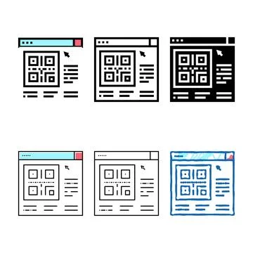 Online qr code color icon vector isolated designs Stockillustratie