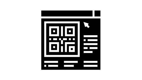 Online qr code glyph icon animation Stock Footage 157265917