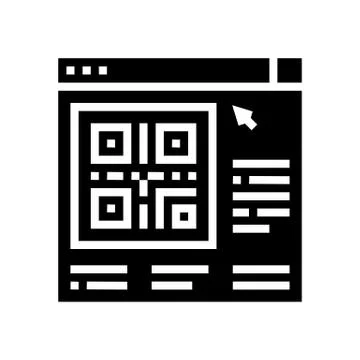 Online qr code glyph icon vector illustration Illustrazione stock