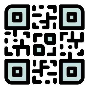 Online qr code icon outline . Mobile scan Illustrazione stock