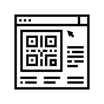 Online qr code line icon vector illustration Illustrazione stock