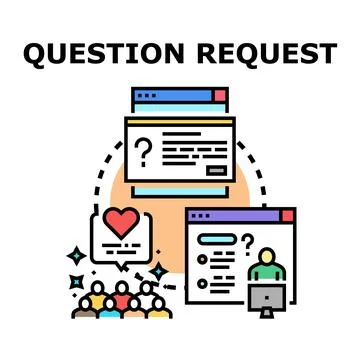 Online question asking and answer request concept Stock Illustration