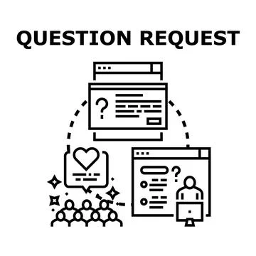 Online question asking and answer request concept Stock Illustration