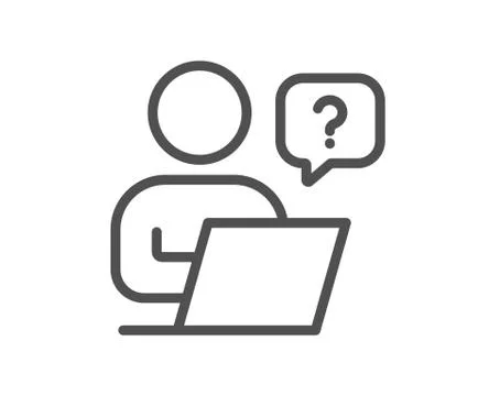 Online question line icon. Ask help sign. Vector 스톡 일러스트