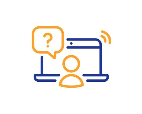 Online question line icon. Ask help sign. Vector 库存插图