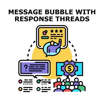 Online question reply solution communication process Stock Illustration