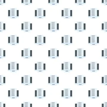 Online questionnaire on computer screen seamless pattern Illustrazione stock