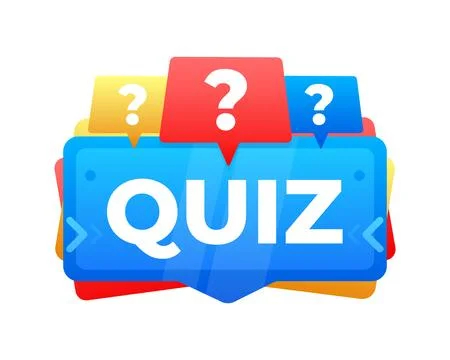 Online quiz app interface with question marks on colorful speech bubbles Stock Illustration
