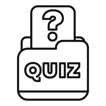 Online quiz file folder with question mark icon Stock Illustration