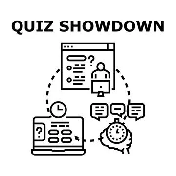 Online quiz showdown concept with digital question Stock Illustration