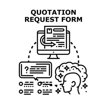 Online quotation request form concept collecting business information Illustrazione stock