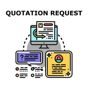 Online quotation request sending and receiving process Illustrazione stock