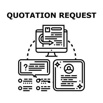 Online quotation request sending and receiving process 库存插图