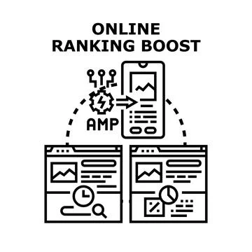 Online ranking boost creating faster mobile web apps Stock Illustration