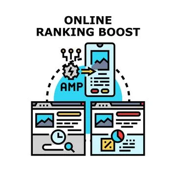 Online ranking boost creating faster mobile web apps Stock Illustration