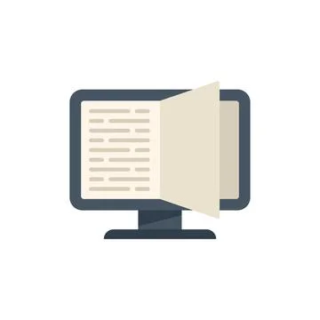 Online read book icon flat vector. Class study Stock-Illustration