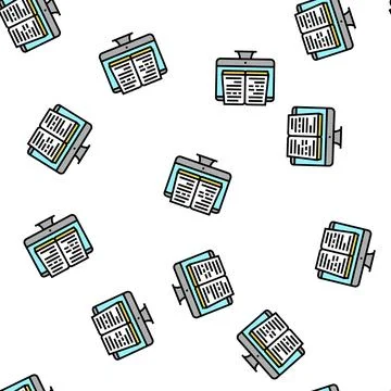 Online reading book vector seamless pattern Illustrazione stock