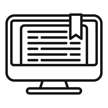 Online reading icon outline vector. Study training Stock Illustration