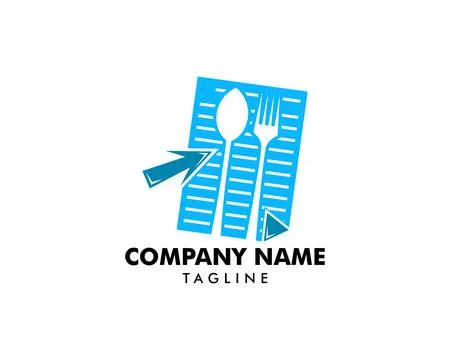 Online recipes logo design element, Food logo Stock Illustration