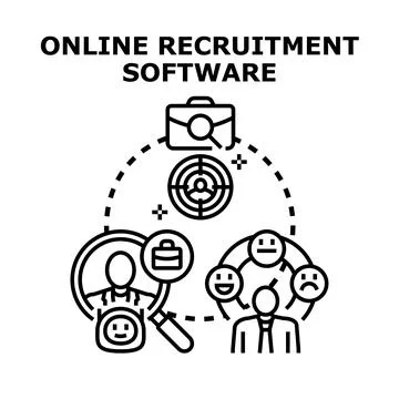 Online recruitment software offering human resources solutions イラスト素材