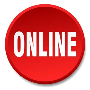 Online red round flat isolated push button Stock Illustration