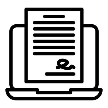 Online register document icon outline vector. Web user Stock Illustration