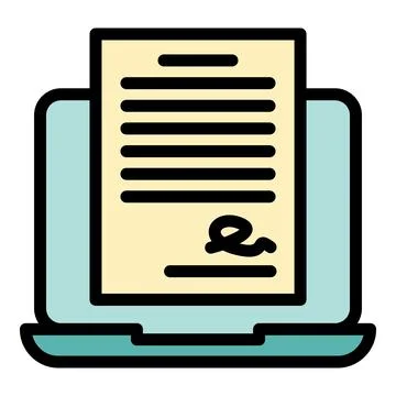 Online register document icon vector flat Ilustración de archivo