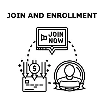 Online registration and enrollment process concept Stock Illustration