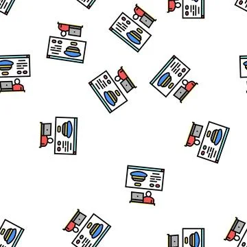 Online registration in flight school vector seamless pattern Stock Illustration
