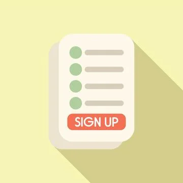 Online registration form with button saying sign up Illustrazione stock