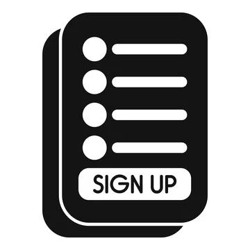 Online registration form with button for signing up Illustrazione stock