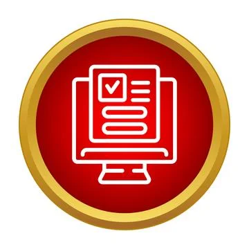 Online registration form on computer screen icon イラスト素材