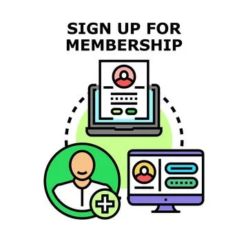Online registration for new membership program 库存插图