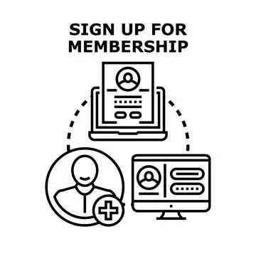 Online registration for new membership program 库存插图