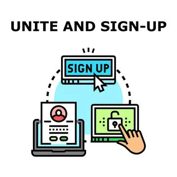 Online registration process digital account creation イラスト素材