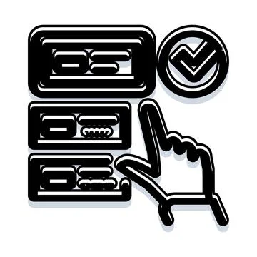 Online registration process with digital checkmark selection Stock Illustration